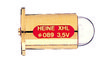 XHL Xenon Halogen Replacement bulb 3,5 Volt for Heine Hand-held slit lamps HSL 100, HSL 150 and alpha+ HSL 150