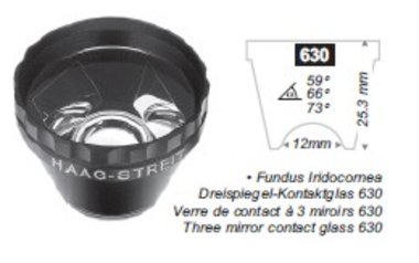 Haag-Streit Goldmann Dreispiegel Kontaktglas 630 L ohne Skleralteil, Artikelnummer: 000390