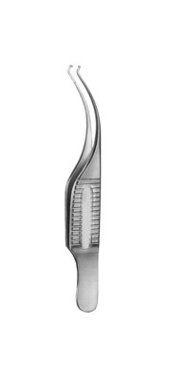 Barraquer Mikro-Nahtpinzette mit Fadenplatte, 1x2 Zähne, 0,5mm, Artikelnummer: 000694