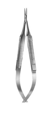 Troutman micro-needle holder, straight without lock 0,7 x 9 mm wide handle, 13 cm, Item No.: 000719