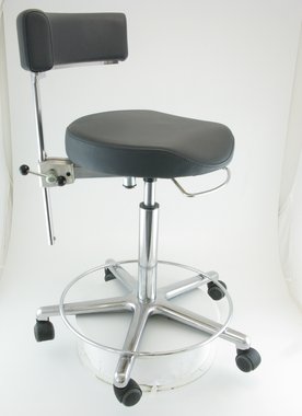 Anatomischer Arztstuhl Greiner, made in Germany, Modell Workstools, dunkelgrau mit Fußring, NEU!, Artikelnummer: 0170576