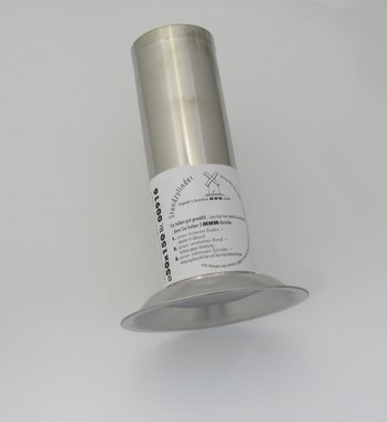 Stainless steel cylinder for instrument storage, big model ø50 x 200mm, made in Germany by MWM, Item No.: 018336
