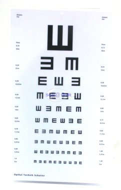 Visual Acuity Charts For Distance, Illiterate Es, mat version, Schairer exclusive, NEW!, Item No.: 1287ehakm