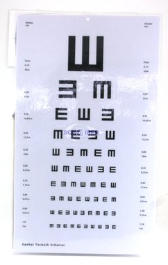 Visual Acuity Charts For Distance, Illiterate Es, glossy version, Schairer exclusive, NEW!, Item No.: 15e-hakg