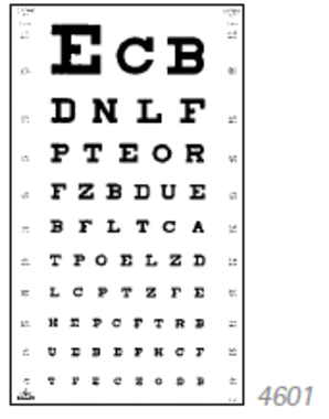 Visual Acuity Charts For Distance, Letters, Schairer exclusive, V/A 0.101.25, Item No.: 140420111
