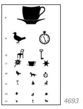 Sehprobentafel Kinderbilder nach Löhlein, Schairer Exklusiv, Plastik eingeschweißt, V=0,2 - 1,0, Artikelnummer: 140420113