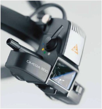 HEINE OMEGA 500 LED indirect ophthalmoscope incl. HC50L Headband Control with plug-in transformer and unplugged clinch, NEW, Item No.: 22102012-4
