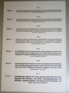 Schairer Nahleseprobe nach Nieden II, Text aus "Dinger, vom gesunden und kranken Auge", Plastik eingeschweißt, Artikelnummer: 23052017-1